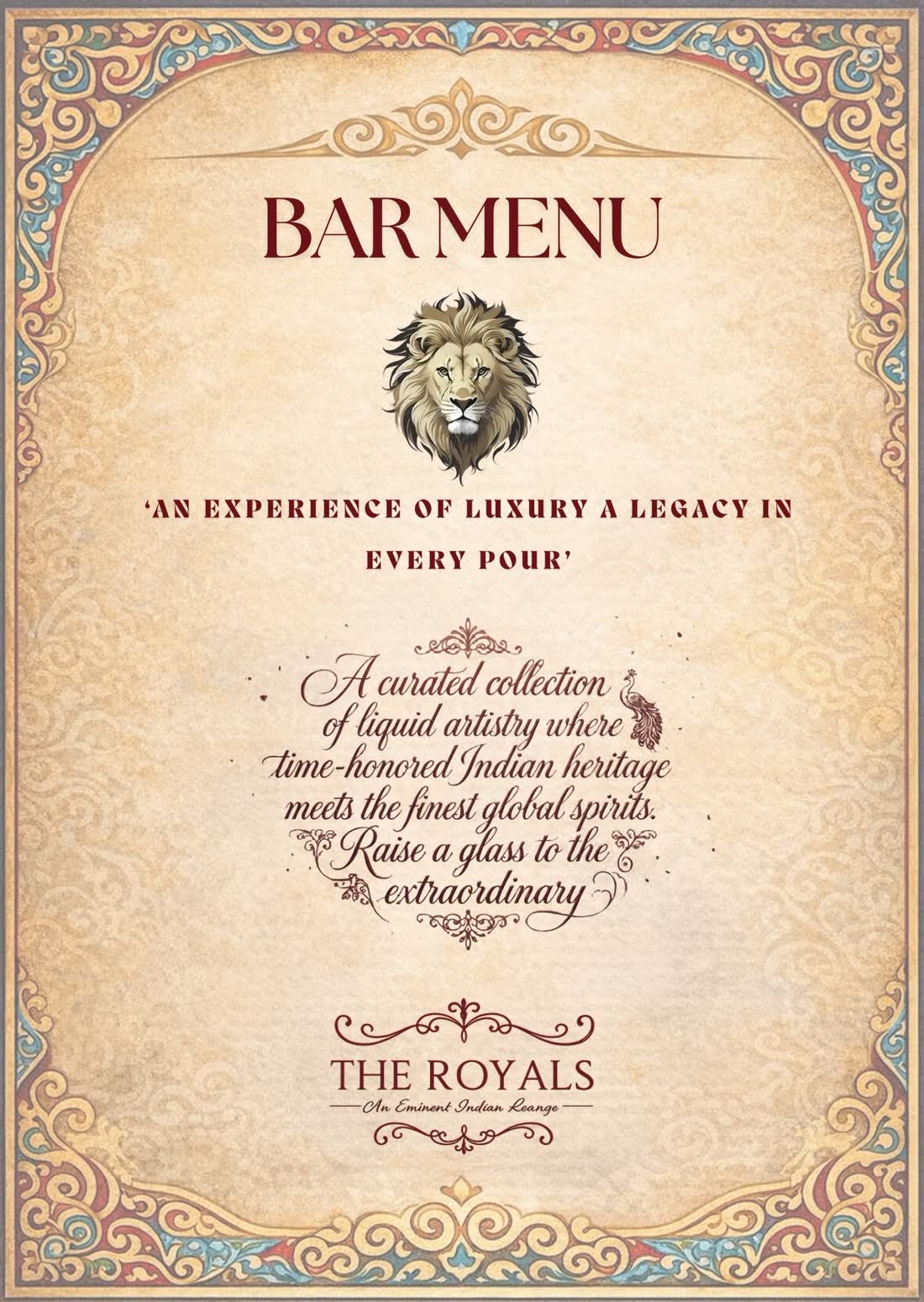 Menu, page 1 of 27
