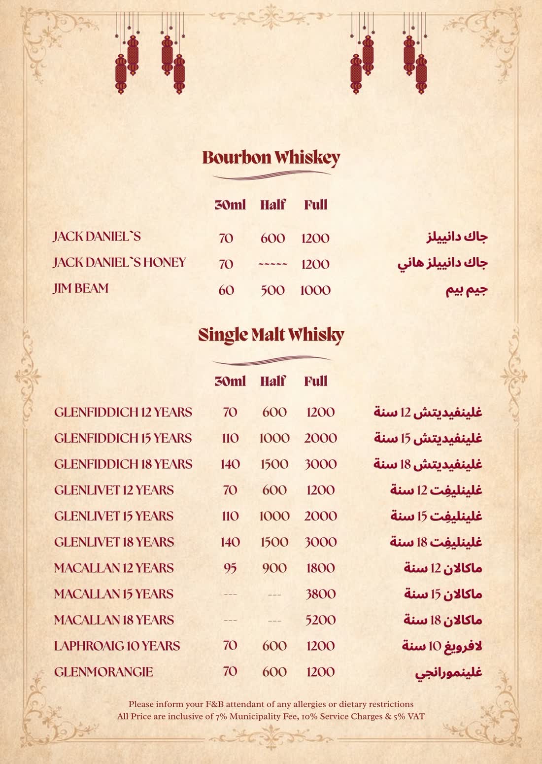 Menu, page 4 of 27